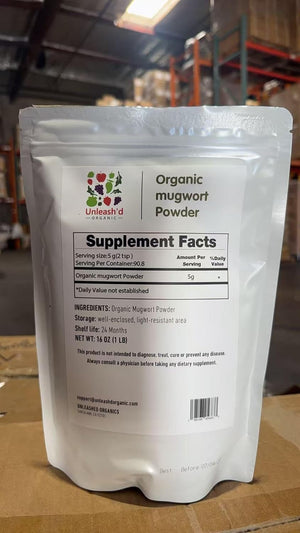 UNLEASH'D ORGANIC Organic Mugwort Powder 16 oz 100% Pure and Organic Green Superfood Promotes Qi and Blood Circulation - PrimeBioHealth - canada supplements