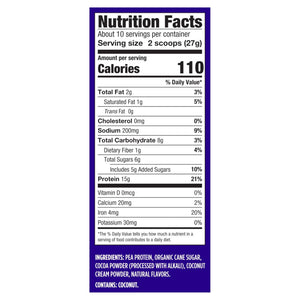 Vega Protein Made Simple - 15g Plant-Based Pea Protein, Chocolate, 10 Servings, Stevia Free, No Artificial Sweeteners or Gums, Non-GMO, Gluten Free, Dairy Free, 9.6oz (Packaging May Vary) - PrimeBioHealth - canada supplements