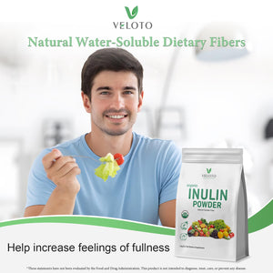 VELOTO Organic Inulin Powder – Prebiotic Fiber Supplement for Smoothies & Drinks, 2.2 lb, Flavorless, Water Soluble, Vegan & Non-GMO - PrimeBioHealth - canada supplements