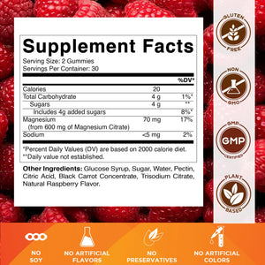 Vitamatic Magnesium Gummies 600mg per Serving – 60 Vegan Gummies – Relaxation, Muscle, Bone & Energy Support – 3 Pack - PrimeBioHealth - canada supplements