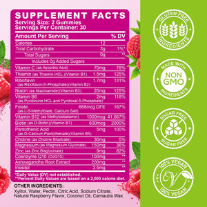 Vitamin B Complex Gummies for Women & Me, Vitamin B12, B1, B2, B3, B6, B7, B9 with Vitamin C, Zinc, Magnesium & CoQ10 for Energy, Brain, Nervous System & Mood, - PrimeBioHealth - canada supplements