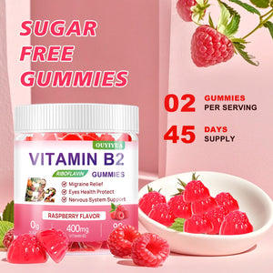 Vitamin B2 Gummies Riboflavin 400mg Supplement with Magnesium for Kids & Adults B2 Gummies for Migraine Relief, Headache Relief & Nervous System Support - PrimeBioHealth - canada supplements